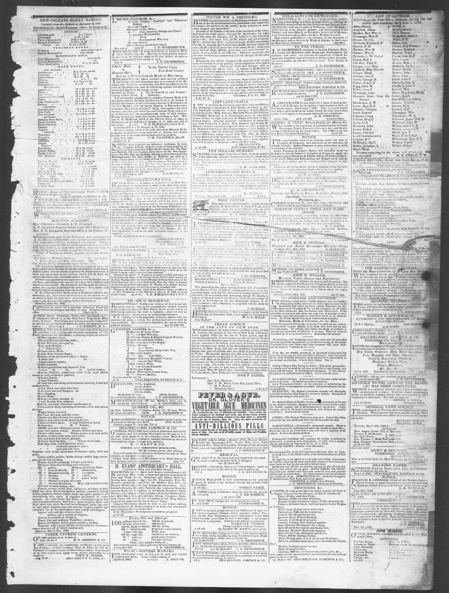 Telegraph and Texas Register (Houston, Tex.), Vol. 10, No. 38, Ed. 1, Wednesday, September 17, 1845
                                                
                                                    [Sequence #]: 3 of 4
                                                
