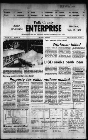 Primary view of object titled 'Polk County Enterprise (Livingston, Tex.), Vol. 100, No. 83, Ed. 1 Sunday, October 17, 1982'.