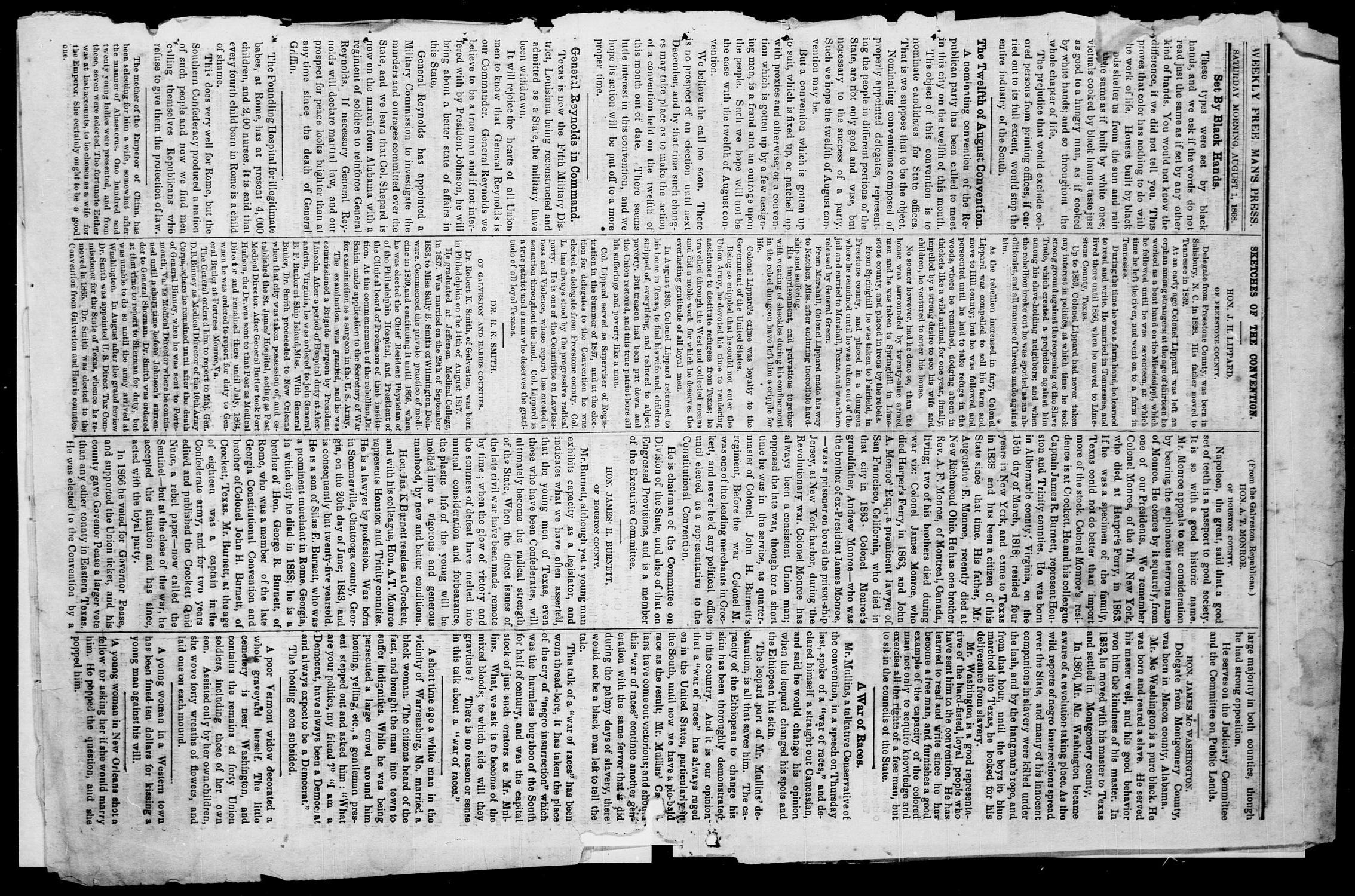 The Free Man's Press (Austin, Tex.), Vol. 1, No. 3, Ed. 1, Saturday, August 1, 1868
                                                
                                                    [Sequence #]: 3 of 4
                                                