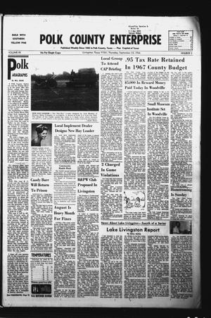 Primary view of object titled 'Polk County Enterprise (Livingston, Tex.), Vol. 85, No. 3, Ed. 1 Thursday, September 22, 1966'.