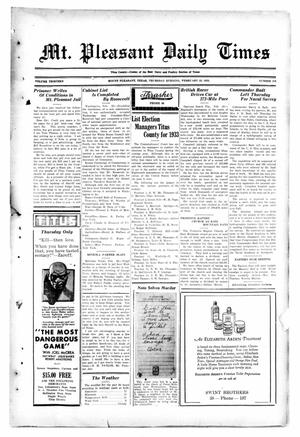 Mt. Pleasant Daily Times (Mount Pleasant, Tex.), Vol. 13, No. 276, Ed. 1 Thursday, February 23, 1933