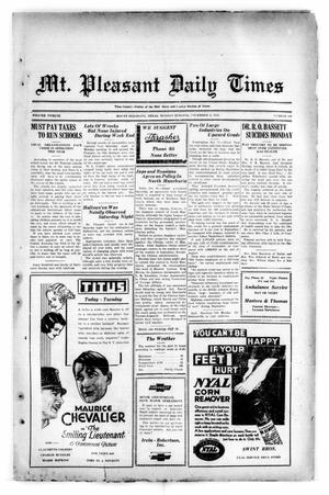 Mt. Pleasant Daily Times (Mount Pleasant, Tex.), Vol. 12, No. 198, Ed. 1 Monday, November 2, 1931