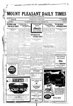 Mount Pleasant Daily Times (Mount Pleasant, Tex.), Vol. 12, No. 205, Ed. 1 Tuesday, November 18, 1930