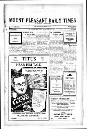 Mount Pleasant Daily Times (Mount Pleasant, Tex.), Vol. 11, No. 284, Ed. 1 Monday, February 17, 1930