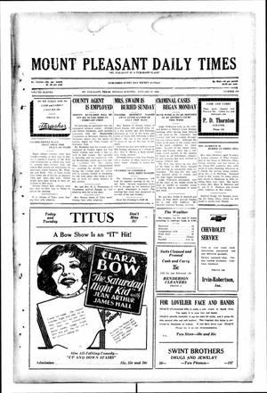 Mount Pleasant Daily Times (Mount Pleasant, Tex.), Vol. 11, No. 276, Ed. 1 Monday, January 27, 1930