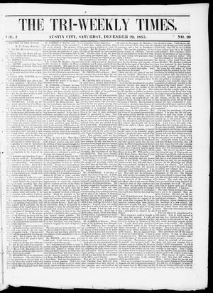 Tri-Weekly State Times (Austin, Tex.), Vol. 2, No. 20, Ed. 1, Saturday, December 29, 1855