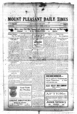 Primary view of object titled 'Mount Pleasant Daily Times (Mount Pleasant, Tex.), Vol. 8, No. 179, Ed. 1 Tuesday, October 5, 1926'.