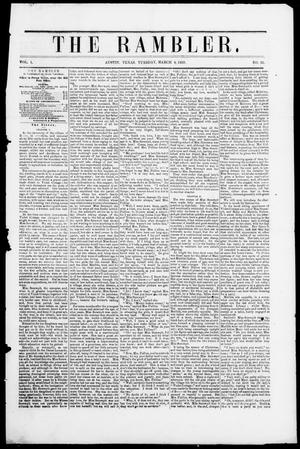 The Rambler (Austin, Tex.), Vol. 1, No. 21, Ed. 1, Tuesday, March 8, 1859