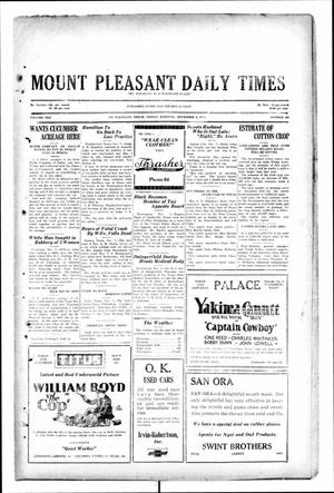 Mount Pleasant Daily Times (Mount Pleasant, Tex.), Vol. 10, No. 208, Ed. 1 Friday, November 8, 1929
