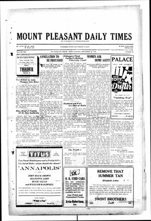 Primary view of object titled 'Mount Pleasant Daily Times (Mount Pleasant, Tex.), Vol. 10, No. 166, Ed. 1 Friday, September 20, 1929'.