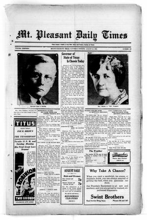 Mt. Pleasant Daily Times (Mount Pleasant, Tex.), Vol. 13, No. 128, Ed. 1 Saturday, August 27, 1932