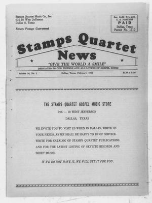 Primary view of object titled 'Stamps Quartet News (Dallas, Tex.), Vol. 16, No. 2, Ed. 1 Wednesday, February 1, 1961'.