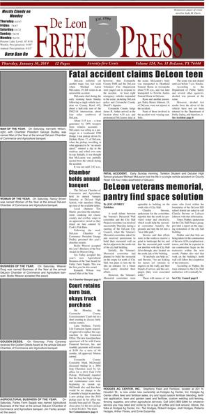 De Leon Free Press (De Leon, Tex.), Vol. 124, No. 31, Ed. 1 Thursday, January 30, 2014