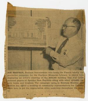 [Newspaper Clipping discussing the appreciation fund for the Sam Rayburn Memorial Library]