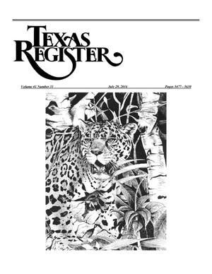 Primary view of object titled 'Texas Register, Volume 41, Number 31, Pages 5477-5630, July 29, 2016'.