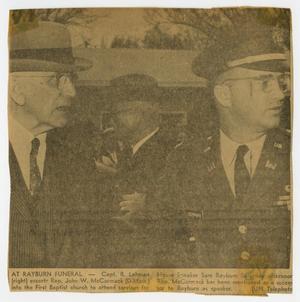 [Newspaper Clipping: At Rayburn Funeral]