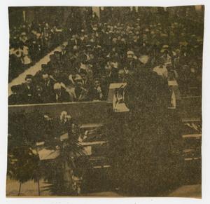 Primary view of object titled '[Newspaper Clipping of two photos from Sam Rayburn's funeral]'.