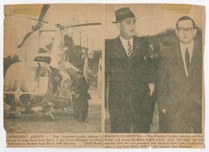 [Newspaper Clipping: Photos of Vice President Lyndon Johnson Visiting in Bonham]