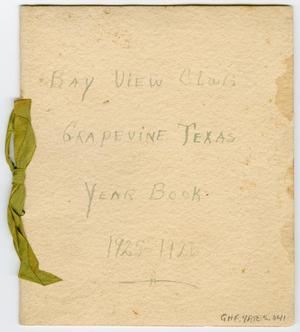 Primary view of object titled 'Calender of the Bay View Club 1925-1926'.