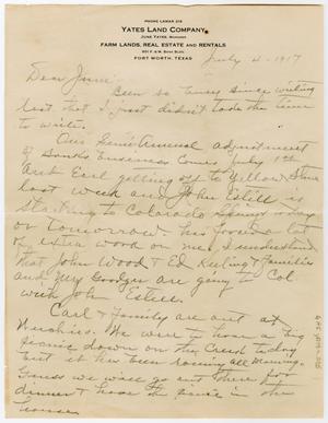 Primary view of object titled '[Letter June Yates from "Papa," July 4, 1917]'.