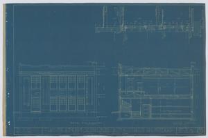 School Building/Auditorium, Oplin, Texas: Sections and Elevation