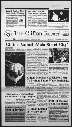 The Clifton Record (Clifton, Tex.), Vol. 99, No. 43, Ed. 1 Wednesday, October 26, 1994