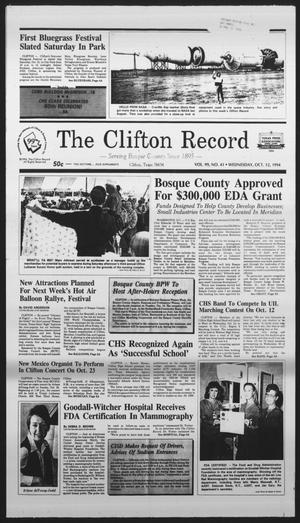 The Clifton Record (Clifton, Tex.), Vol. 99, No. 41, Ed. 1 Wednesday, October 12, 1994