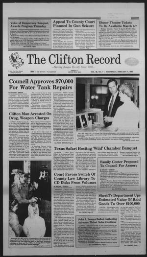 The Clifton Record (Clifton, Tex.), Vol. 98, No. 7, Ed. 1 Wednesday, February 17, 1993