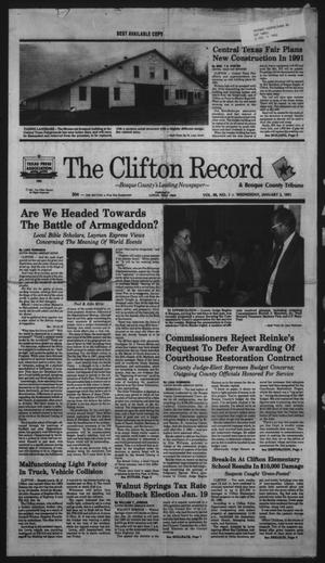 Primary view of object titled 'The Clifton Record and Bosque County Tribune (Clifton, Tex.), Vol. 96, No. 1, Ed. 1 Wednesday, January 2, 1991'.