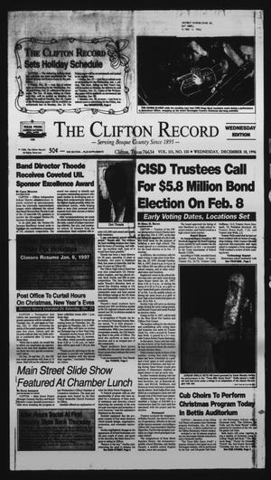 The Clifton Record (Clifton, Tex.), Vol. 101, No. 100, Ed. 1 Wednesday, December 18, 1996