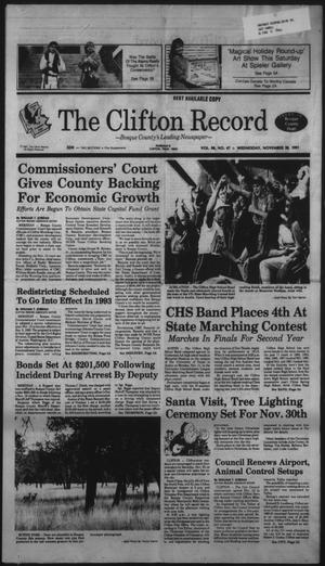 Primary view of object titled 'The Clifton Record (Clifton, Tex.), Vol. 96, No. 47, Ed. 1 Wednesday, November 20, 1991'.