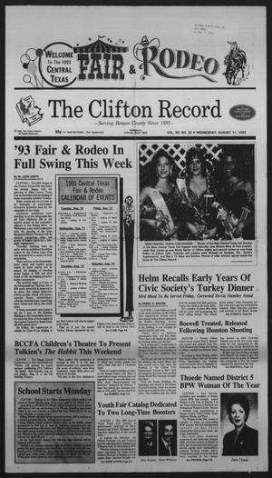 The Clifton Record (Clifton, Tex.), Vol. 98, No. 32, Ed. 1 Wednesday, August 11, 1993