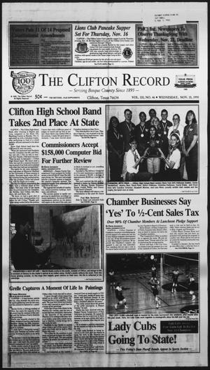 The Clifton Record (Clifton, Tex.), Vol. 100, No. 46, Ed. 1 Wednesday, November 15, 1995