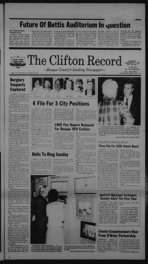 Primary view of object titled 'The Clifton Record (Clifton, Tex.), Vol. 92, No. 9, Ed. 1 Thursday, February 27, 1986'.