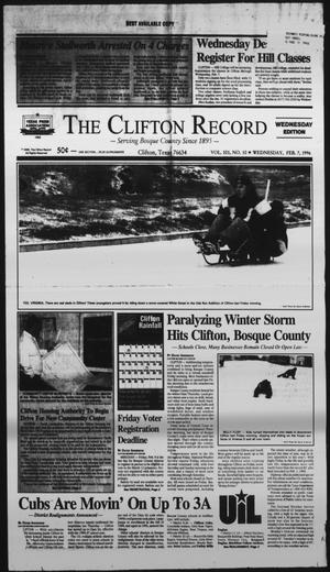 The Clifton Record (Clifton, Tex.), Vol. 101, No. 10, Ed. 1 Wednesday, February 7, 1996