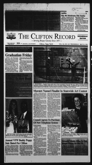The Clifton Record (Clifton, Tex.), Vol. 101, No. 40, Ed. 1 Wednesday, May 22, 1996