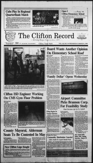 The Clifton Record (Clifton, Tex.), Vol. 100, No. 9, Ed. 1 Wednesday, March 1, 1995
