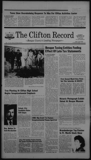 The Clifton Record (Clifton, Tex.), Vol. 92, No. 6, Ed. 1 Thursday, February 6, 1986