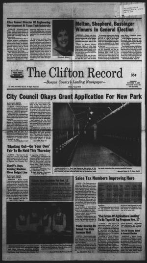 The Clifton Record (Clifton, Tex.), Vol. 93, No. 46, Ed. 1 Thursday, November 17, 1988