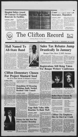 The Clifton Record (Clifton, Tex.), Vol. 99, No. 3, Ed. 1 Wednesday, January 19, 1994