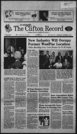 The Clifton Record (Clifton, Tex.), Vol. 96, No. 46, Ed. 1 Wednesday, November 13, 1991