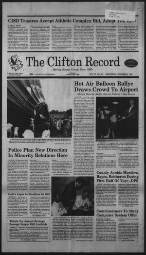 The Clifton Record (Clifton, Tex.), Vol. 97, No. 45, Ed. 1 Wednesday, November 4, 1992