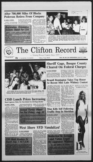 The Clifton Record (Clifton, Tex.), Vol. 99, No. 30, Ed. 1 Wednesday, July 27, 1994