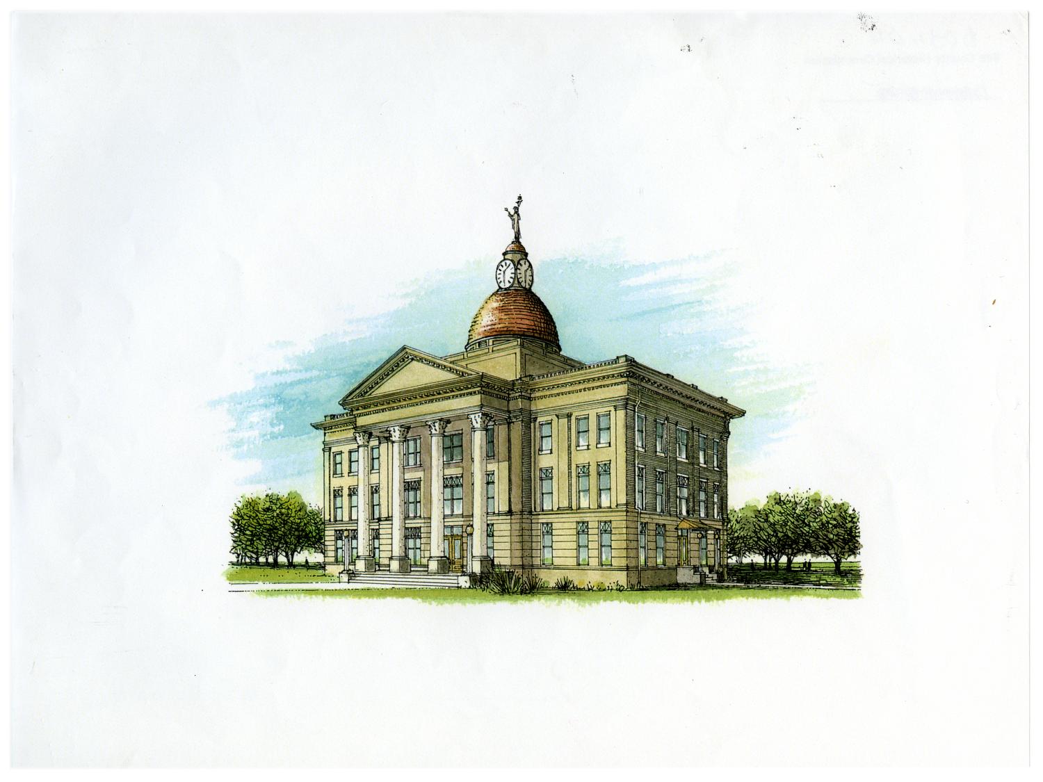 Bee County Courthouse Drawing The Portal to Texas History