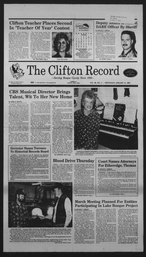 The Clifton Record (Clifton, Tex.), Vol. 98, No. 2, Ed. 1 Wednesday, January 13, 1993
