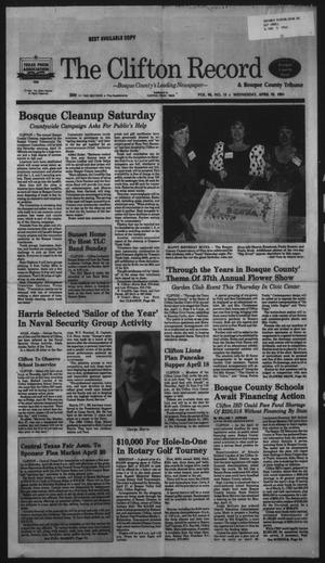 The Clifton Record and Bosque County Tribune (Clifton, Tex.), Vol. 96, No. 15, Ed. 1 Wednesday, April 10, 1991