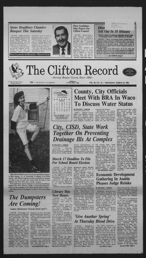The Clifton Record (Clifton, Tex.), Vol. 98, No. 10, Ed. 1 Wednesday, March 10, 1993