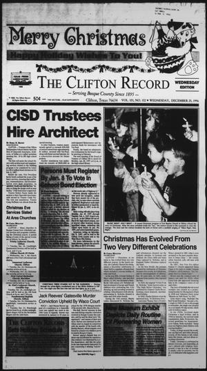 The Clifton Record (Clifton, Tex.), Vol. 101, No. 102, Ed. 1 Wednesday, December 25, 1996