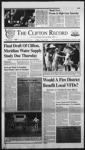The Clifton Record (Clifton, Tex.), Vol. 100, No. 31, Ed. 1 Wednesday, August 2, 1995