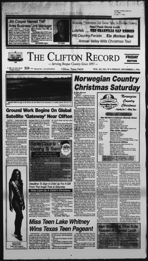 The Clifton Record (Clifton, Tex.), Vol. 101, No. 97, Ed. 1 Friday, December 6, 1996